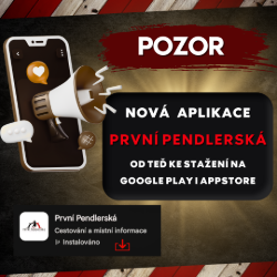 NOVÁ MOBILNÍ APLIKACE PRVNÍ PENDLERSKÁ